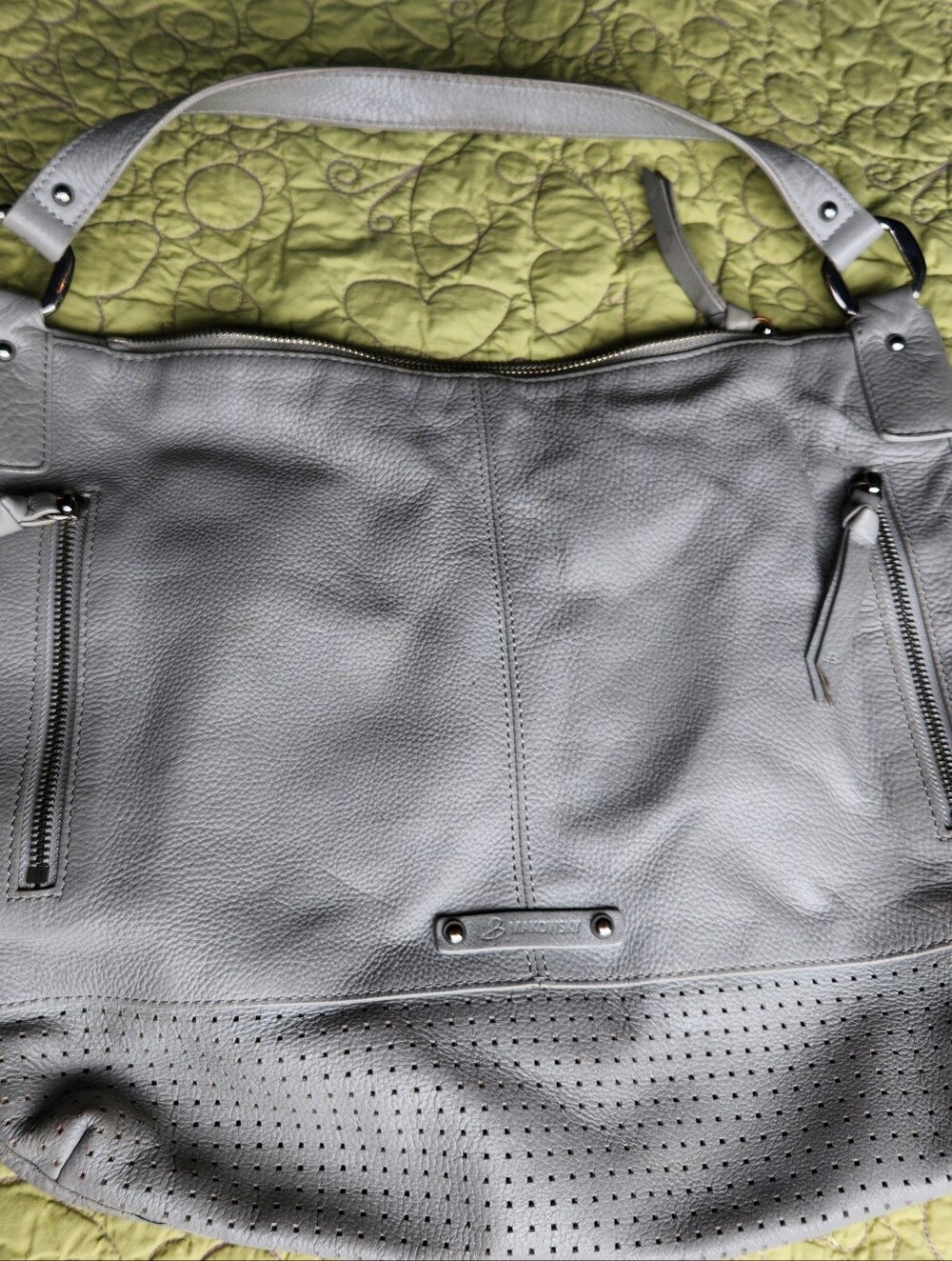 B Makowsky Purse Soft Gray